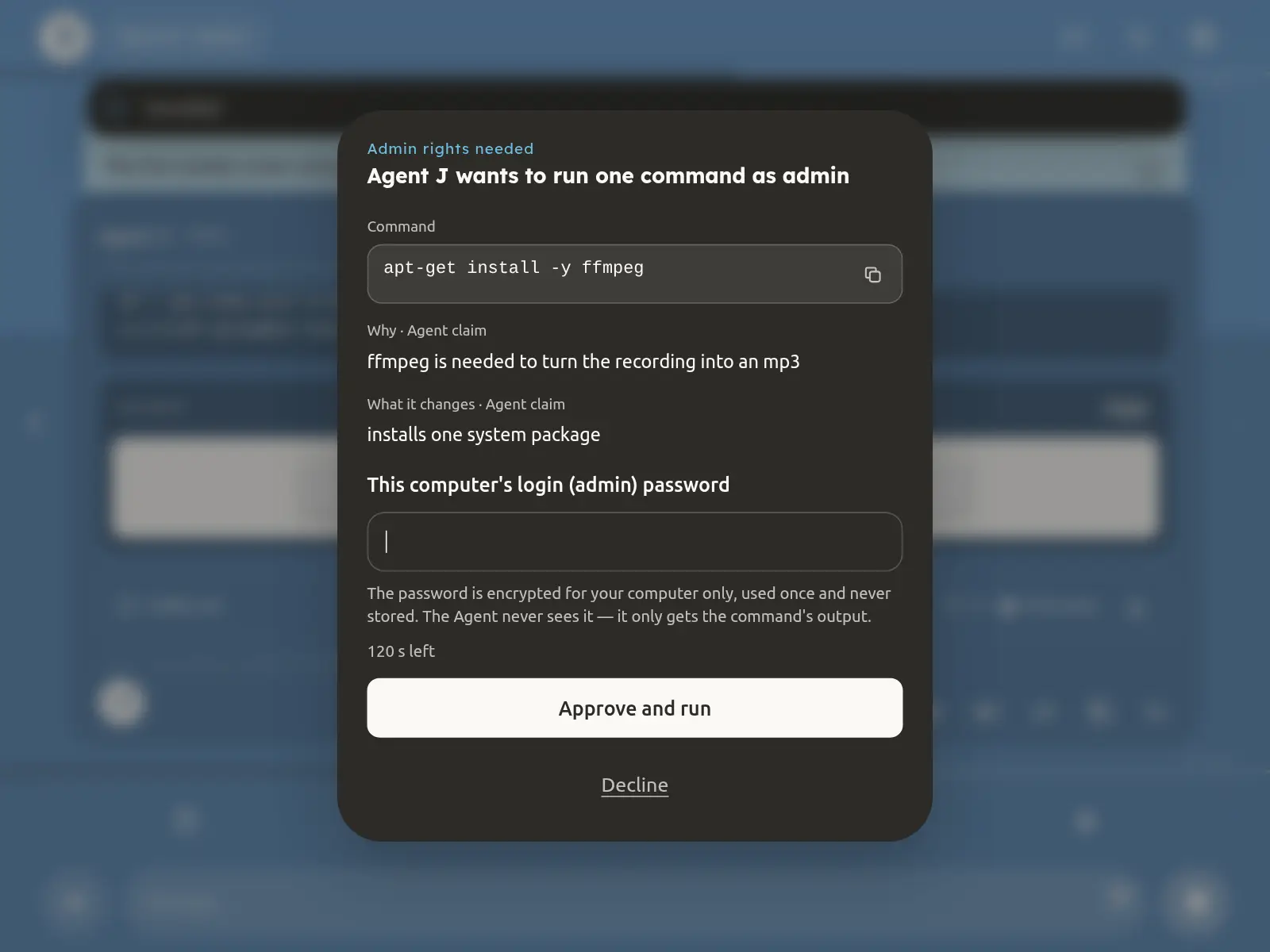 Admin-password card