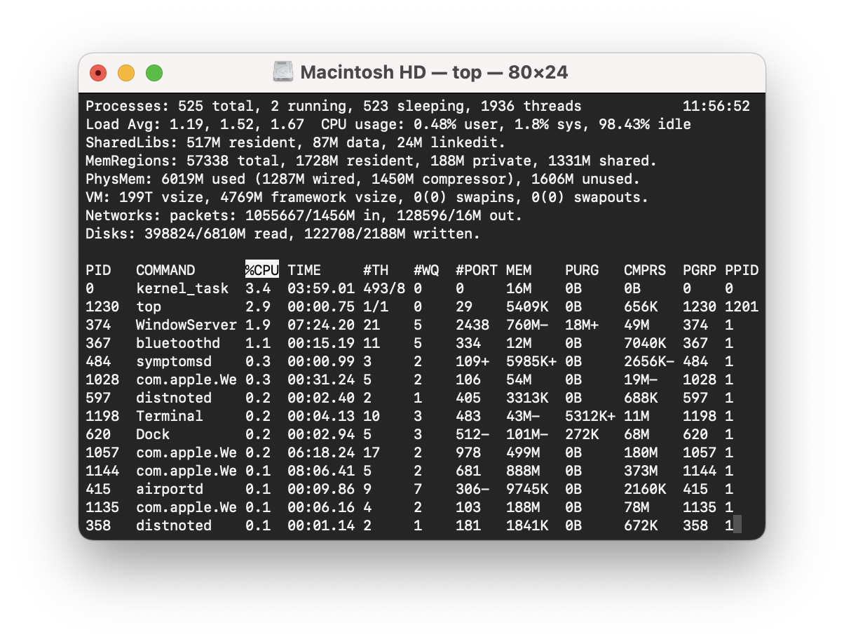 macOS Terminal 窗口参考