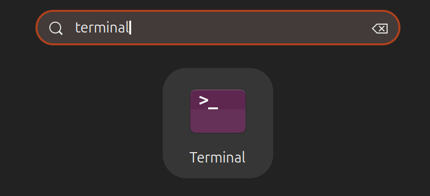 Ubuntu 搜索 Terminal 的截图