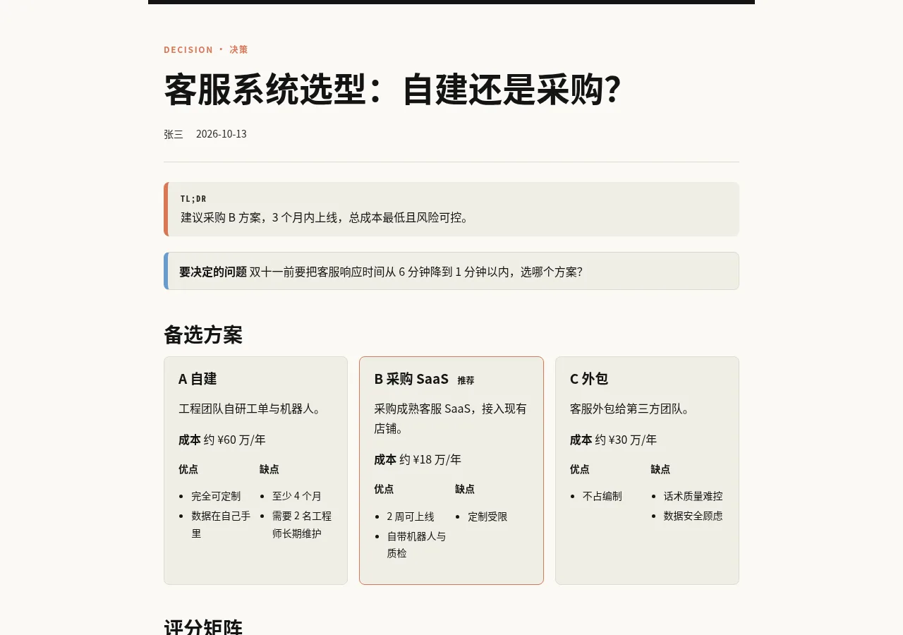 研报台 · 暖色编辑风 预览图